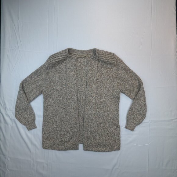 Peruvian Link Alpaca Ember Cardigan Sweater Open Front Small Tan Melange - Picture 4 of 11